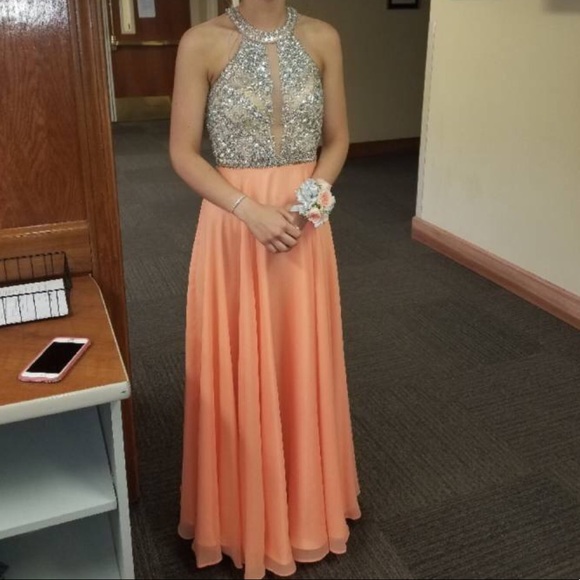 Coral Prom Dress - Picture 2 of 6